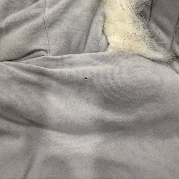 Gray Quilted Dog Winter Coat with Faux Fur Hood Size XS - Picture 7 of 11